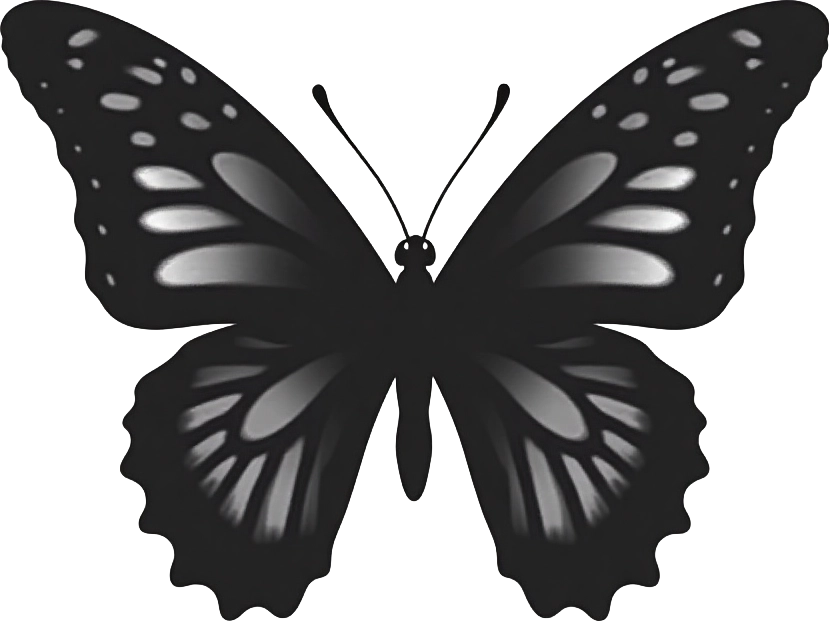 Monochrome Butterfly Illustration